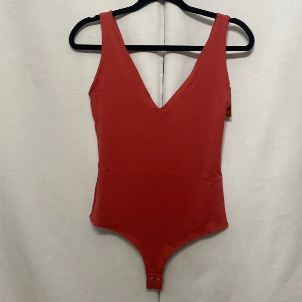 REORIA  Plunge Deep V Neck Sleeveless V Backless Going Out Tank Bodysuits Tops - Picture 6 of 8